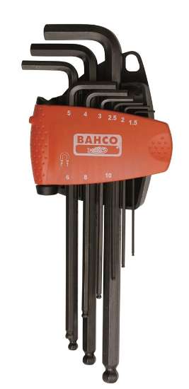 Afbeeldingen van Bahco inbussleutel set kogelkop + magnetisch 9-delig