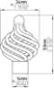 Afbeeldingen van Siro Meubelknop metaal - L 34mm/H 53mm/B 34mm - antiek tin 