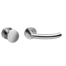 Afbeeldingen van INTERSTEEL Knop/kruk garnituur links half rond/90°met profielcilindergat plaatje 3942
