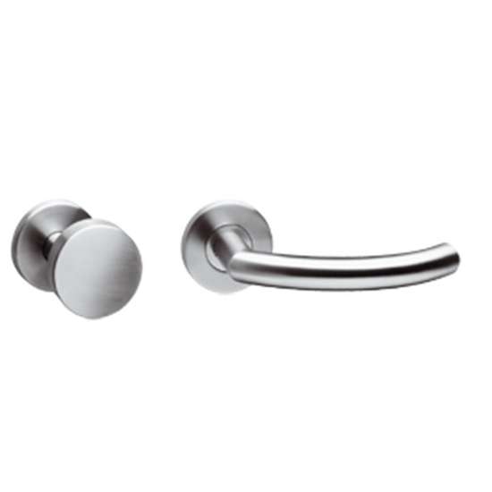Afbeeldingen van INTERSTEEL Knop/kruk garnituur links half rond/90°met profielcilindergat plaatje 3942