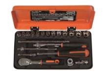 Afbeeldingen van Bahco dopsleutelset 21 delig 1/4'' met metalen doos