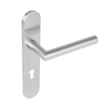 Afbeeldingen van INTERSTEEL Deurkruk 1297 Hoek 90°op verdekt schild met nokken 7mm RVS EN1906/4 Gatdeel