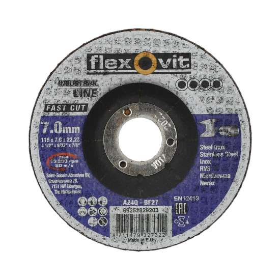 Afbeeldingen van Flexovit Afbraamschijf - Ø115x7x22.2mm - staal en zachte metalen