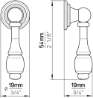 Afbeeldingen van Siro Hangende handgreep metaal - L 54mm/H 19mm/B 19mm - antiek messing 