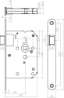 Afbeeldingen van INTERSTEEL Woningbouw slot, voorplaat afgerond zwart gelakt, 20x175, doorn 50mm incl. sluitplaat 9547