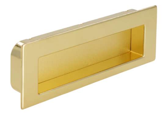 Afbeeldingen van Siro Schelpgreep metaal - boorafstand 96mm/L 112mm/H 13mm/B 38mm messing glanzend/ mat 