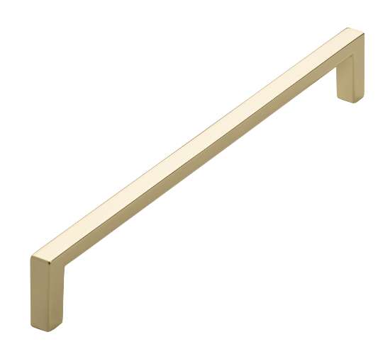 Afbeeldingen van Siro Meubelgreep metaal - boorafstand 192mm/L 200mm/H 28mm/B 8mm messing glanzend 