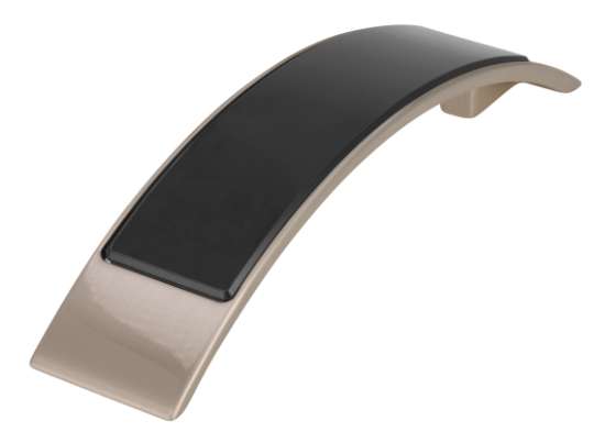 Afbeeldingen van Siro Meubelgreep metaal - boorafstand 96mm/L 137mm/H 26mm/B 30mm RVS effect/zwart 
