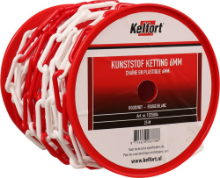 Afbeeldingen van Kelfort Ketting - 6mm 25 meter - rood/wit Kunststof 