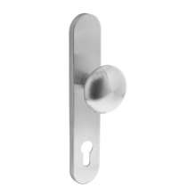 Afbeeldingen van INTERSTEEL Knop Paddenstoel op schild met nok profielcilindergat 92 mm rvs geborsteld 2697