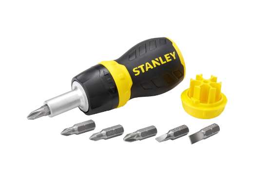 Afbeeldingen van Stanley ratelschroevendraaier multibit Stubby - inclusief 6 bits