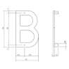 Afbeeldingen van INTERSTEEL Huisletter B 100 mm rvs geborsteld 4026