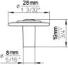 Afbeeldingen van Siro Meubelknop metaal - L 28mm/H 19mm/B 28mm chroom mat 