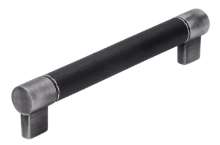 Afbeeldingen van Siro Meubelgreep kunststof - boorafstand 160mm/L 184mm/H 37mm/B 20mm zwart/antiek ijzer 
