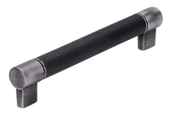 Afbeeldingen van Siro Meubelgreep kunststof - boorafstand 160mm/L 184mm/H 37mm/B 20mm zwart/antiek ijzer 