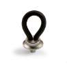 Afbeeldingen van Hettich Knop Filaga, L 20 mm, H 32 mm, Zwart leer / mat vernikkeld