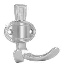 Afbeeldingen van Siro Kapstokhaak metaal - boorafstand 32mm/L 76mm/H 45mm/B 67mm - chroom glanzend 