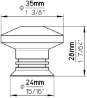 Afbeeldingen van Siro Meubelknop metaal - L 35mm/H 28mm/B 35mm RVS 