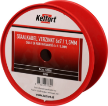 Afbeeldingen van Kelfort Staalkabel - 1.5mm 250 meter - 6x7 vlechtvorm gegalvaniseerd 