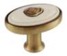 Afbeeldingen van Siro Meubelknop metaal - L 32mm/H 24mm/B 32mm antiek messing/beige 
