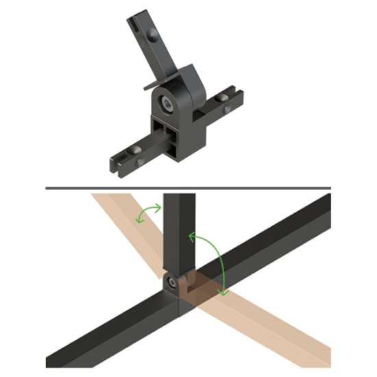Afbeeldingen van Hettich Cadro T-stuk-verbinder 180 graden mat zwart