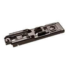 Afbeeldingen van Hettich Lineaire montageplaat met directe hoogteverstelling, in obsidiaanzwart, Rijboring 20 x 32 mm, voor schroefbevestiging, dikte 3,0 mm