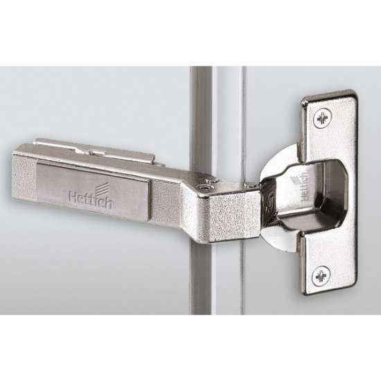 Afbeeldingen van Hettich Intermat hoekscharnier W45 (Intermat 9936 W45), inliggend, openingshoek 95°, TH-boorbeeld 52 x 5,5 mm, om in te drukken (ø 10 x 11)