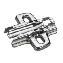 Afbeeldingen van Hettich Kruismontageplaat met hoogteverstelling m.b.v. slobgat, vernikkeld, Rijboring 37 x 32 mm, voor schroefbevestiging, dikte 8,0 mm