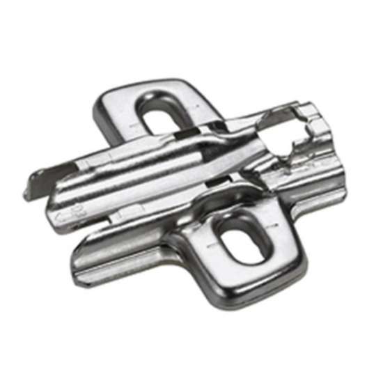Afbeeldingen van Hettich Kruismontageplaat met hoogteverstelling m.b.v. slobgat, vernikkeld, Rijboring 37 x 32 mm, voor schroefbevestiging, dikte 8,0 mm