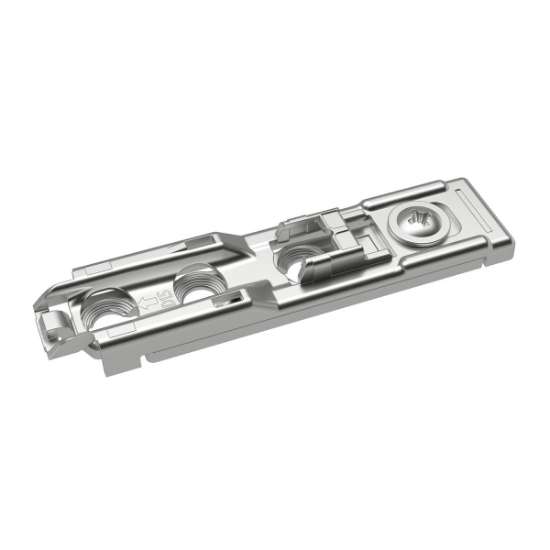 Afbeeldingen van Hettich Lineaire montageplaat met directe hoogteverstelling, vernikkeld, Rijboring 20 x 32 mm, voor schroefbevestiging, dikte 1,5 mm