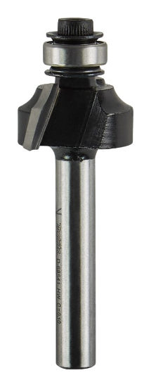 Afbeeldingen van Makita kwartrondfrees - Ø19,0x9,5mm radius 3,2mm met kogellager - schacht Ø6mm 2 beitels
