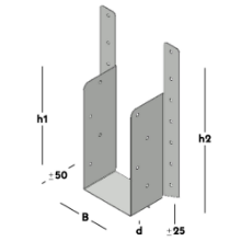 Afbeeldingen van GB Raveeldrager met strip 225/71x152mm Sendzimir Verzinkt