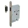 Afbeeldingen van INTERSTEEL Woningbouw magneet slot, voorplaat afgerond rvs, 20x175, doorn 50mm incl. sluitplaat/kom 9570
