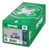 Afbeeldingen van Spax spaanplaatschroef - Ø3x40mm T10 - platkop deeldraad elektrolytisch verzinkt