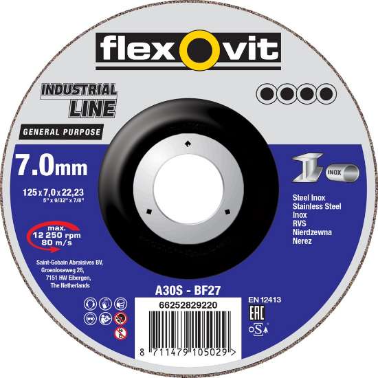 Afbeeldingen van Flexovit Afbraamschijf - Ø115x7.0x22mm - universeel gebruik