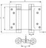 Afbeeldingen van BSW Bommerscharnier - 150mm dubbelwerkend - zilver grijs 