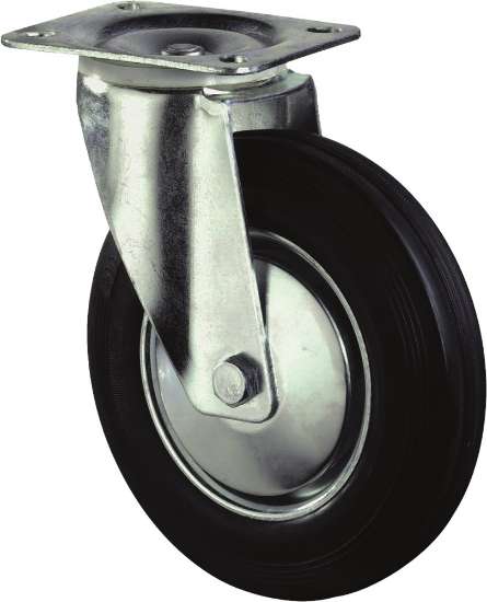 Afbeeldingen van Kelfort Zwenkwiel zwart rubber