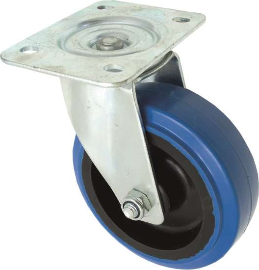 Afbeeldingen van Zwenkwiel Blauw Met Rollager Geg.