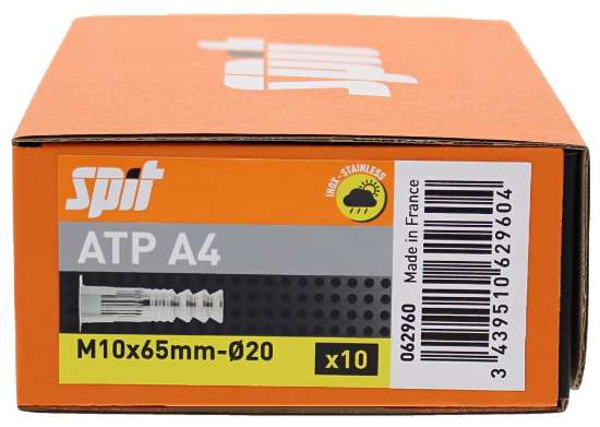 Afbeeldingen van Spit chemisch binnendraadanker ATP - M10x65mm - inox A4 