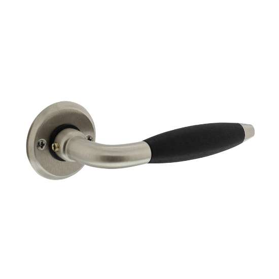 Afbeeldingen van INTERSTEEL Deurkruk Antonnet met rozet ø50x5mm schroefgat mat nikkel 0421