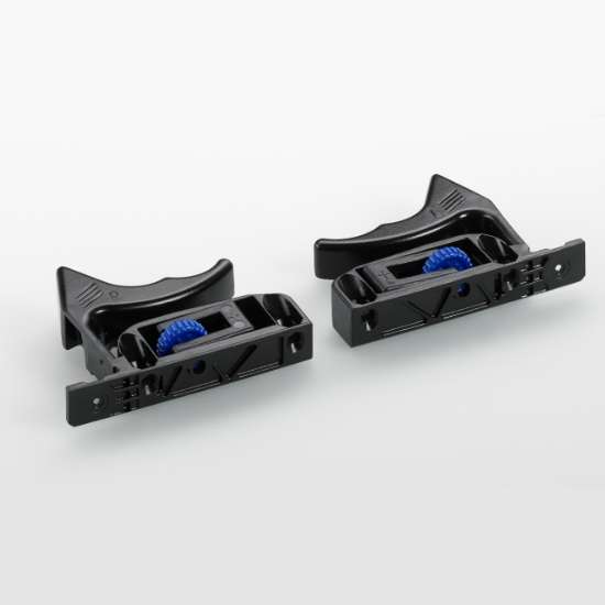 Afbeeldingen van Hettich Snapper voor houten schuifladen met in een groef geplaatste bodem (Quadro 25 en Quadro V6), links