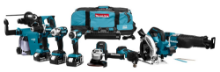 Afbeeldingen van Makita combiset DLX8026TW1 - 18v 3x 5,0Ah li-on accu - 8 machines in tas 