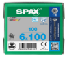 Afbeeldingen van Spax spaanplaatschroef - Ø6x100mm T30 - platkop RVS