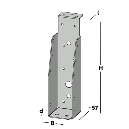 Afbeeldingen van GB Balkdrager GBS-KL 50x200 1,5 Sendzimir Verzinkt