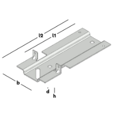 Afbeeldingen van GB vloer HSB-strip met lip - 220/293mm 111x3mm - sendzimir verzinkt