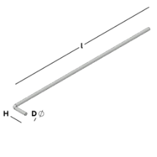 Afbeeldingen van GB L-form spouwanker 250x25 Ø4 316 RVS