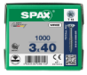Afbeeldingen van Spax spaanplaatschroef - Ø3x40mm T10 - platkop deeldraad elektrolytisch verzinkt