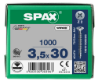 Afbeeldingen van Spax spaanplaatschroef - Ø3.5x30mm PZ2 - platkop elektrolytisch verzinkt