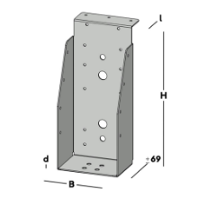 Afbeeldingen van GB Balkdrager GBS-KL 96x221 1,5 Sendzimir Verzinkt