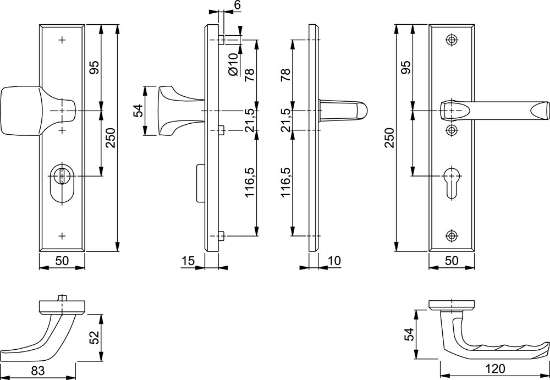 Afbeeldingen van Hoppe VHB Voordeurgarnituur 61G/2236ZA/2214RF/113 F1